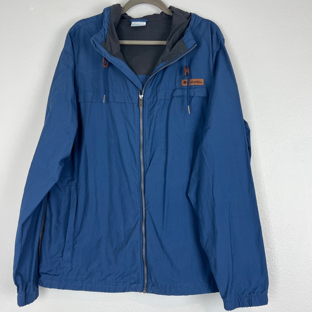 Columbia | Wheeler Peak Windbreaker Jacket Blue Winter Fall Casual Layers Men XL